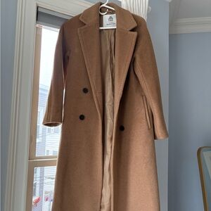 Aritzia Brown Double-Breasted Trench Coat